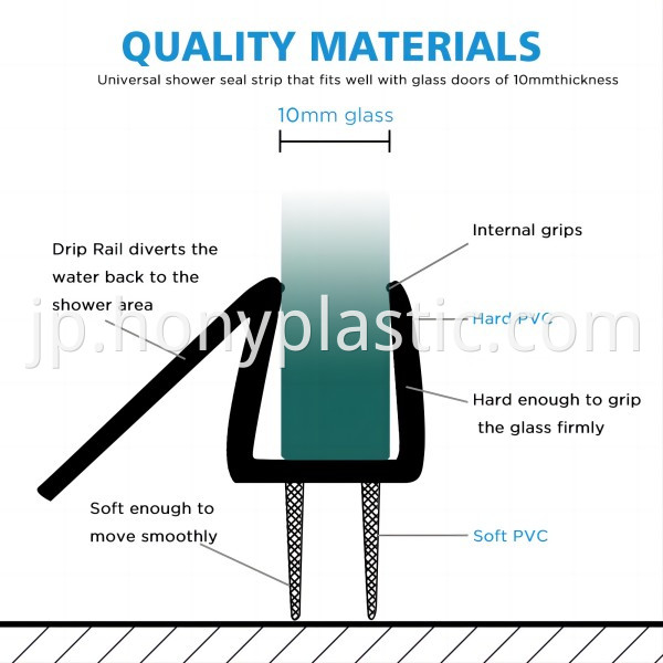 Curved Bath Shower Screen Rubber Plastic PVC Seal Strip For Shower Glass Door Enclosure Sealing Strip5